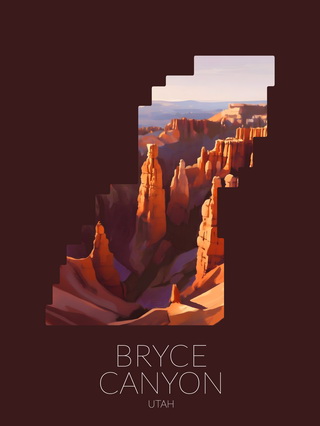 Bryce Canyon National Park silhouette artwork illustration