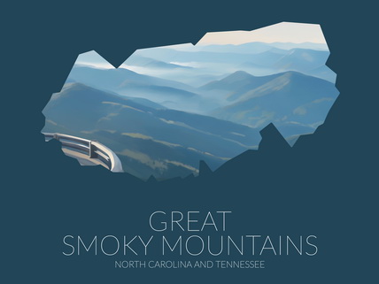 Great Smoky Mountains National Park silhouette artwork illustration