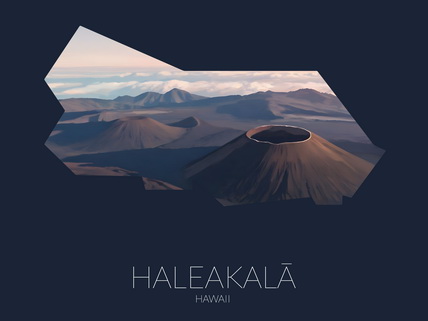 Haleakalā National Park silhouette artwork illustration