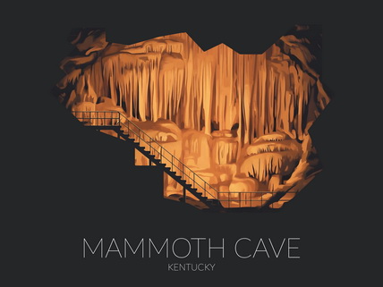Mammoth Cave National Park silhouette artwork illustration