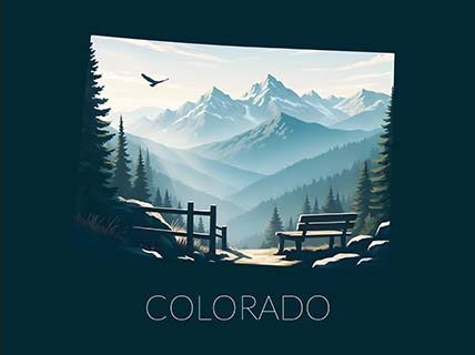 Colorado state silhouette artwork illustration
