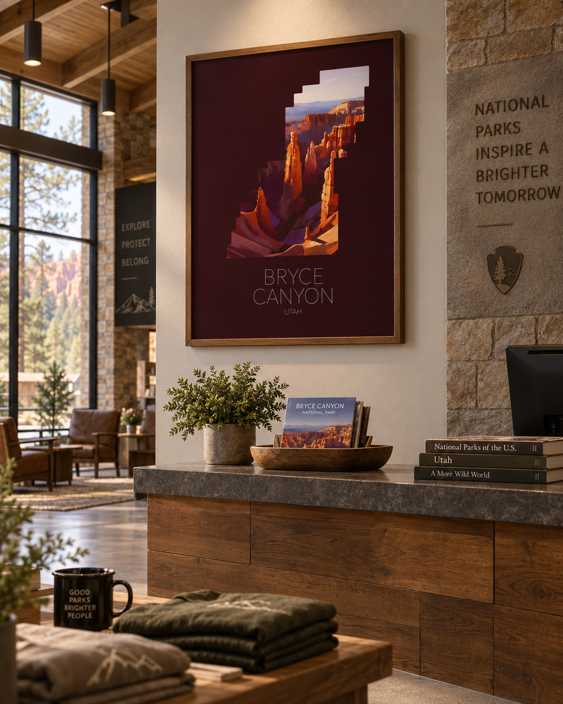 Bryce Canyon National Park artwork displayed in a commercial interior