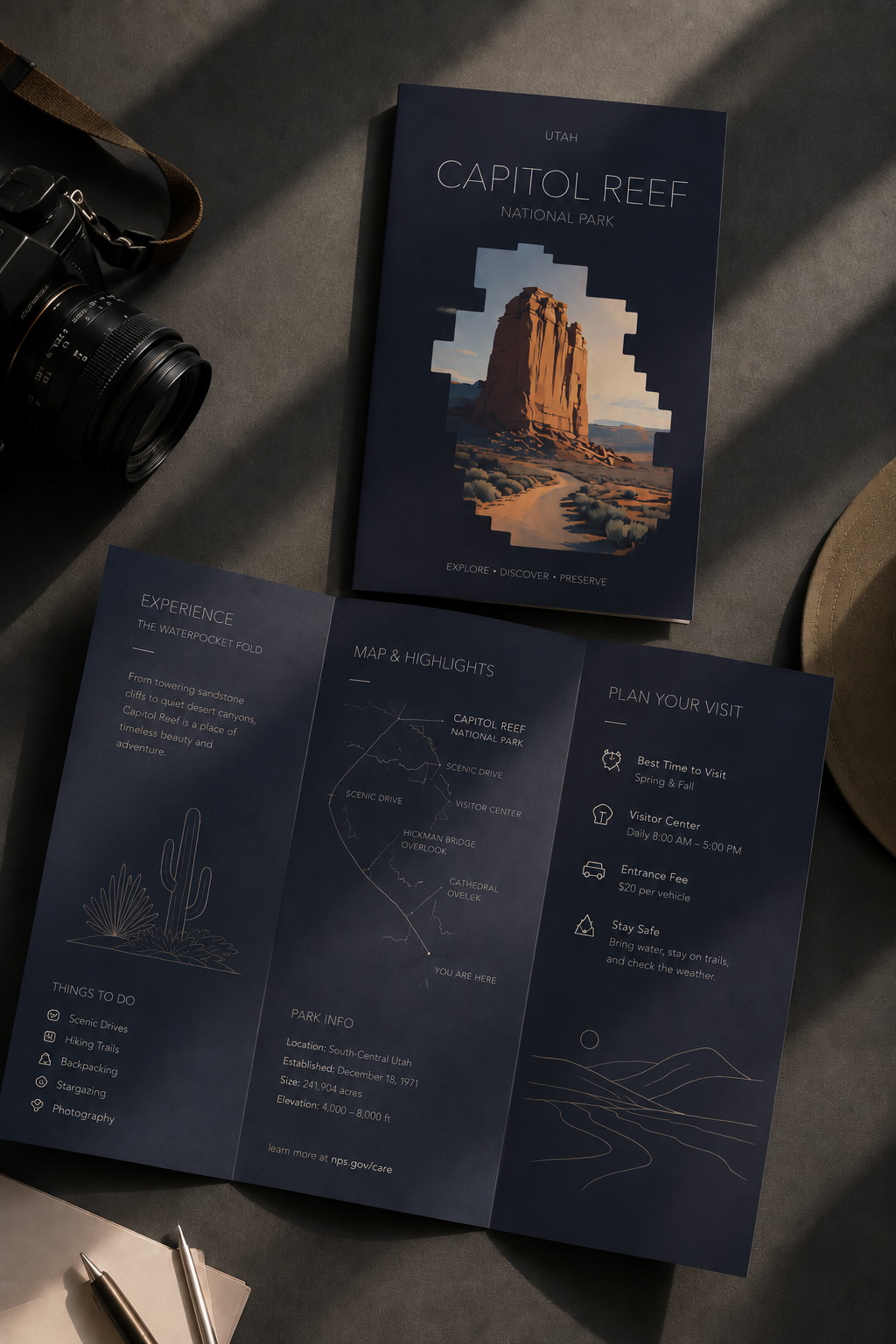 Capitol Reef National Park artwork applied to merchandise for a gift shop collection