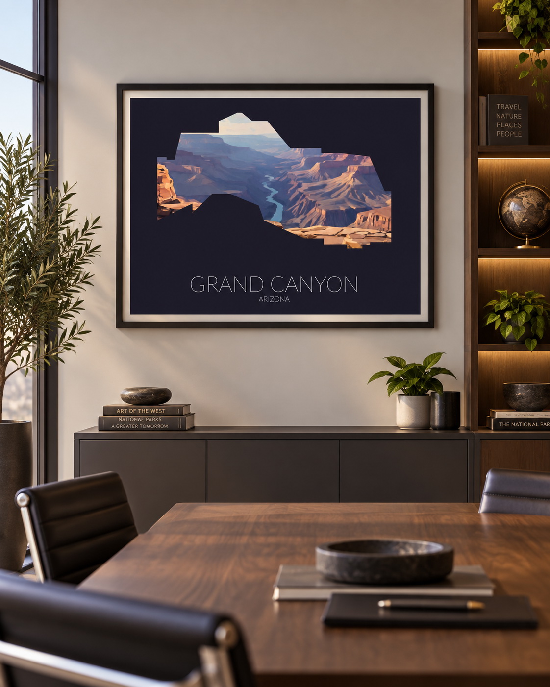 Grand Canyon National Park artwork displayed in a commercial interior