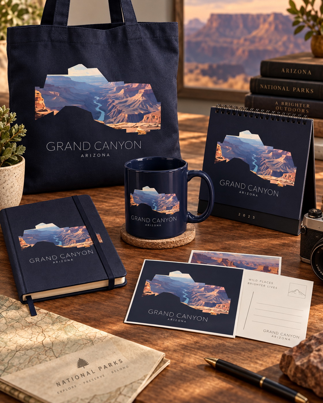 Grand Canyon National Park artwork applied to merchandise for a gift shop collection