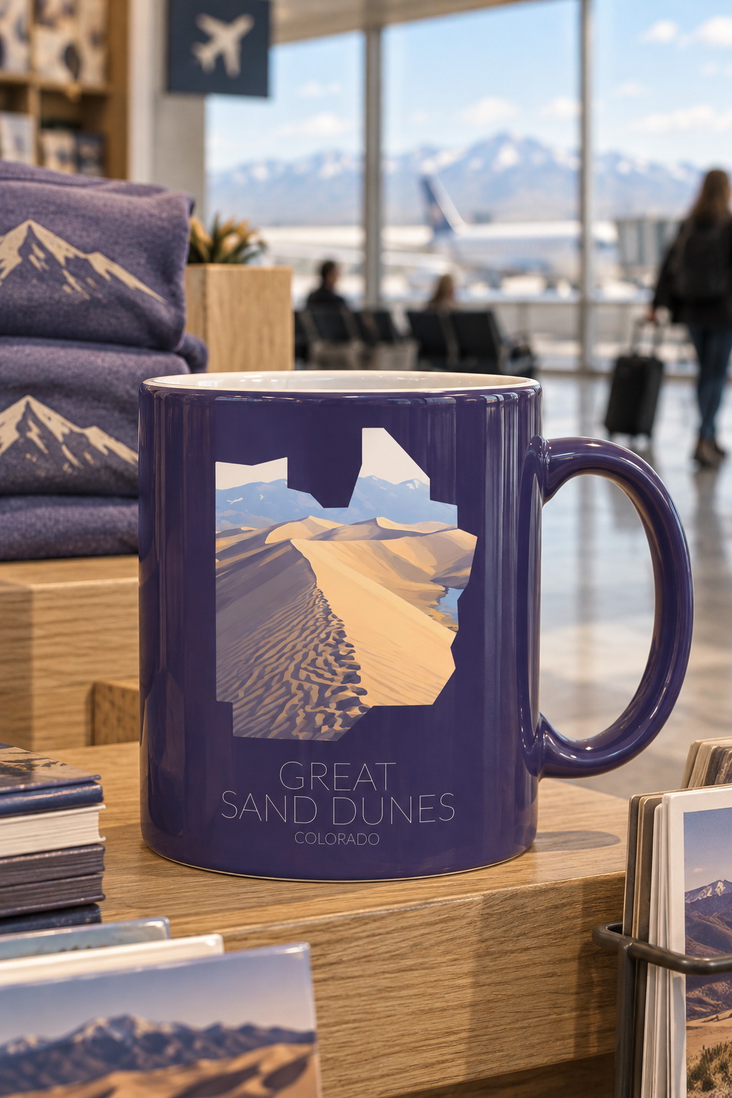 Great Sand Dunes National Park artwork displayed in a commercial interior