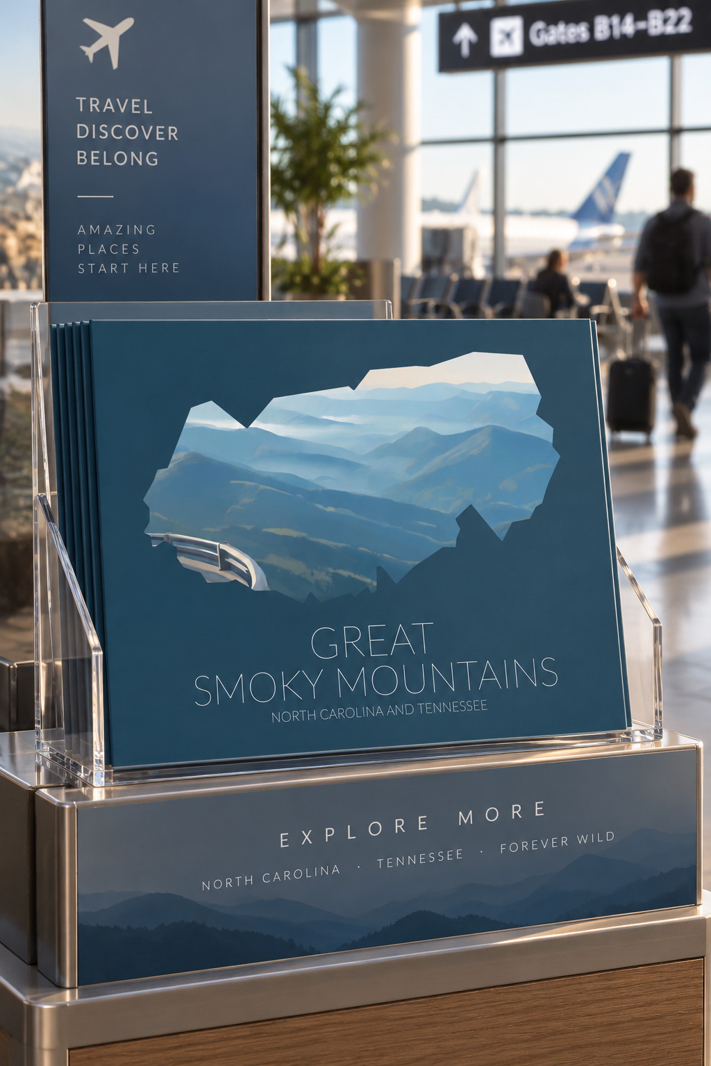 Great Smoky Mountains National Park artwork displayed in a commercial interior