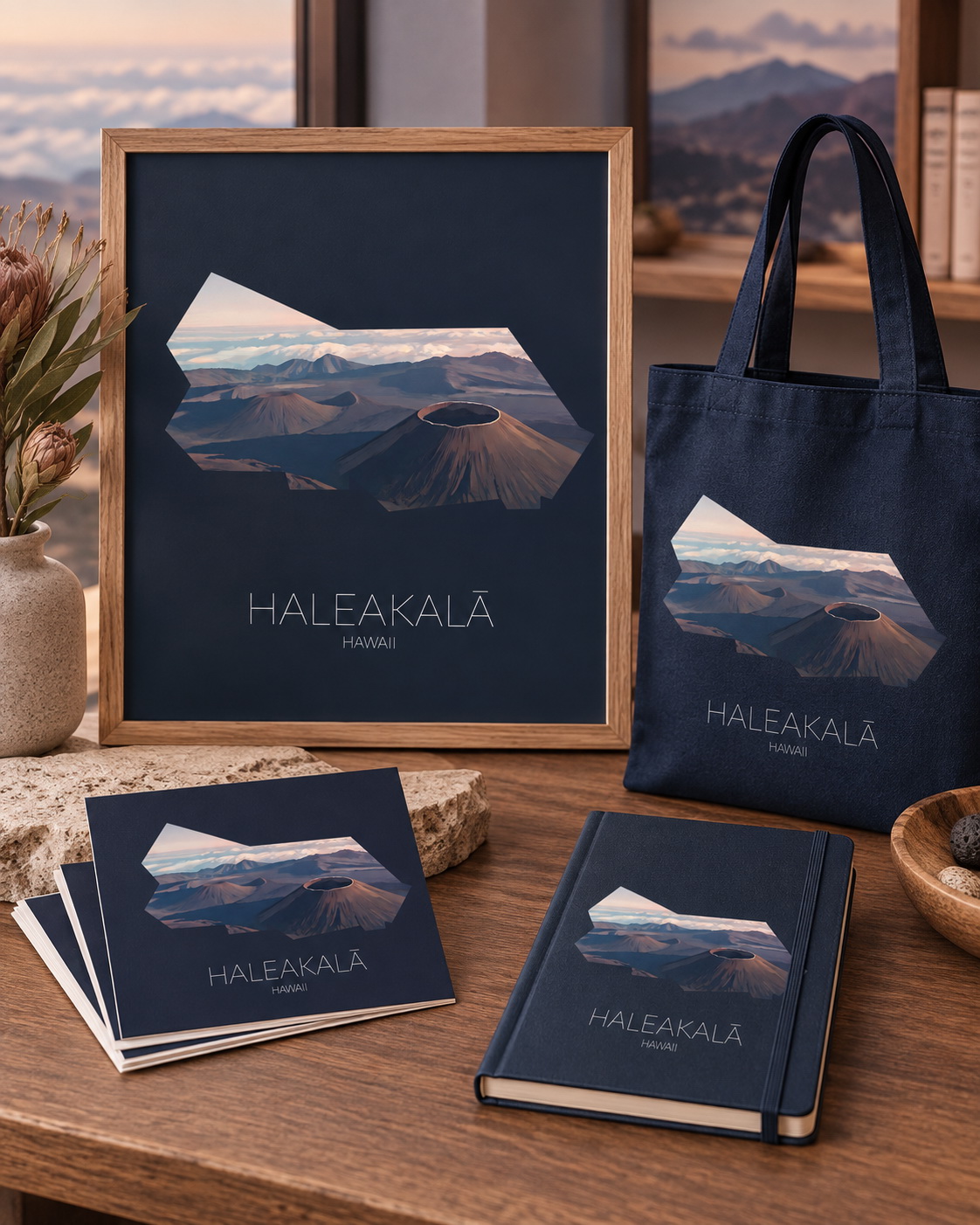 Haleakalā National Park artwork applied to merchandise for a gift shop collection